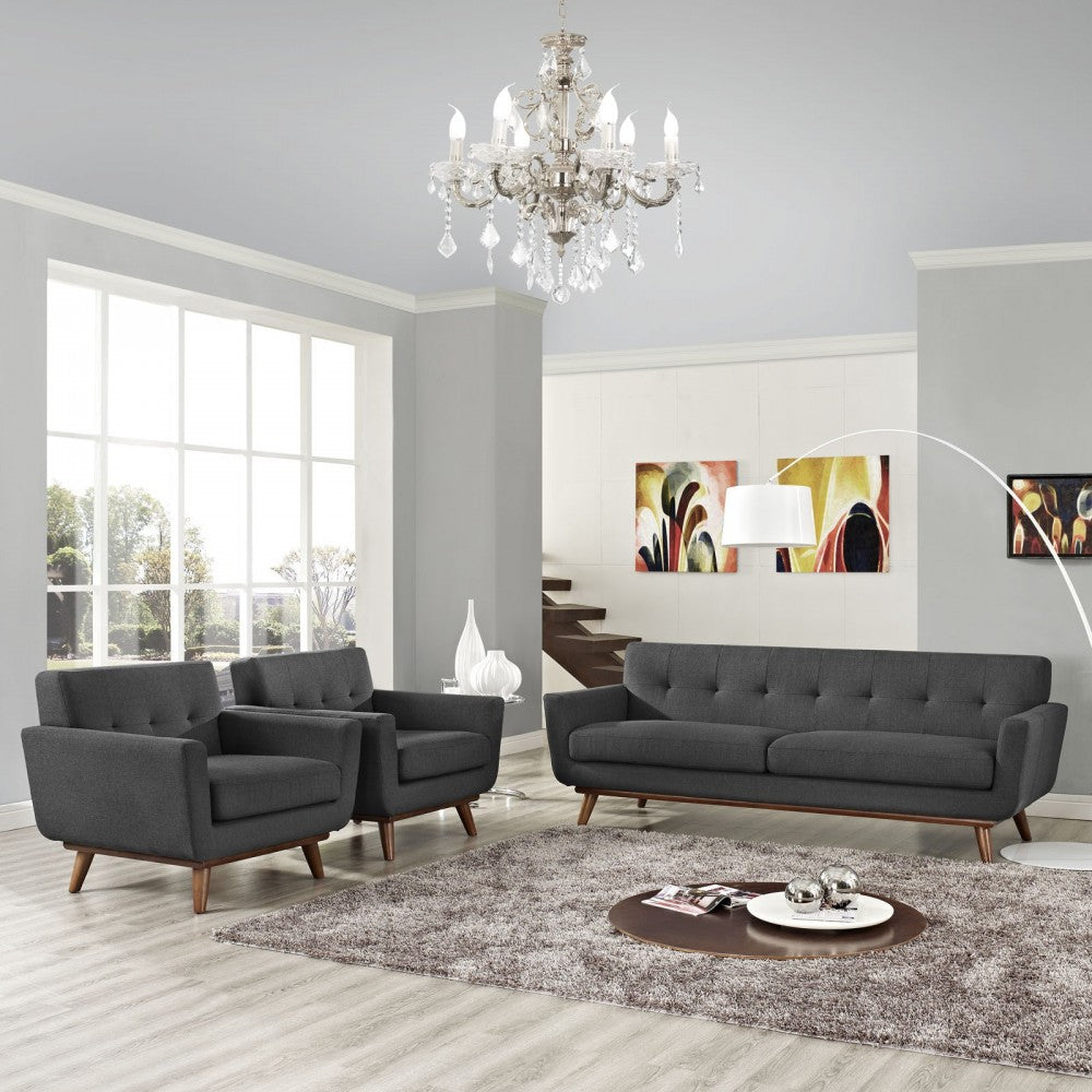 Engage Armchairs and Sofa Set of 3, Gray