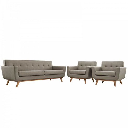 Engage Armchairs and Sofa Set of 3, Granite