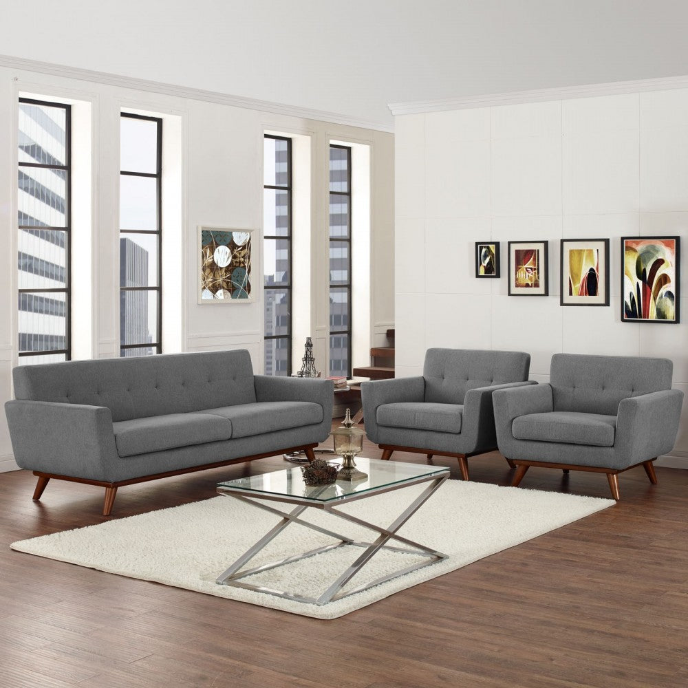 Engage Armchairs and Sofa Set of 3, Expectation Gray