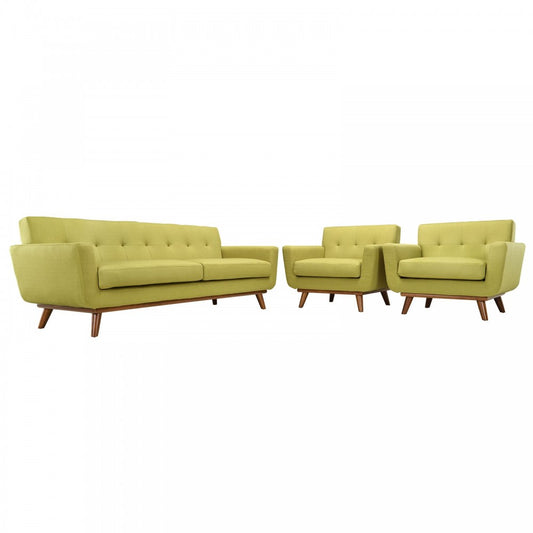 Engage Armchairs and Sofa Set of 3, Wheatgrass