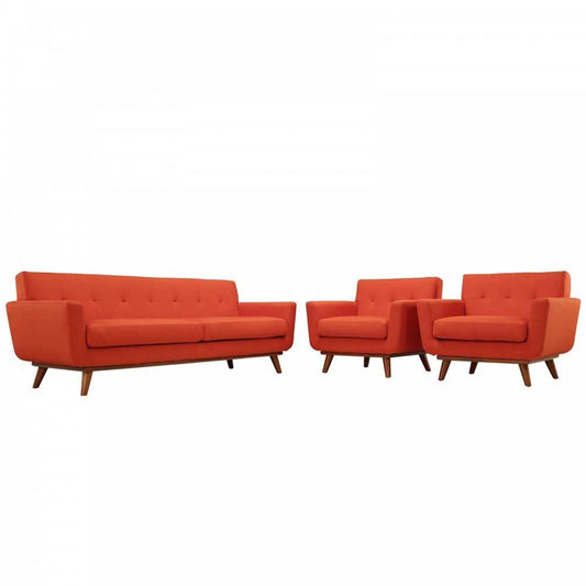 Engage Armchairs and Sofa Set of 3, Atomic Red