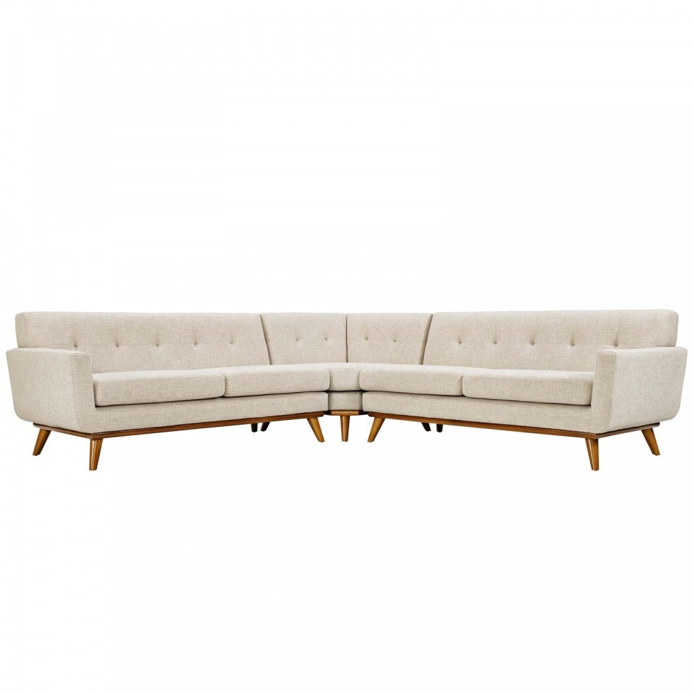 Engage L-Shaped Sectional Sofa, Beige