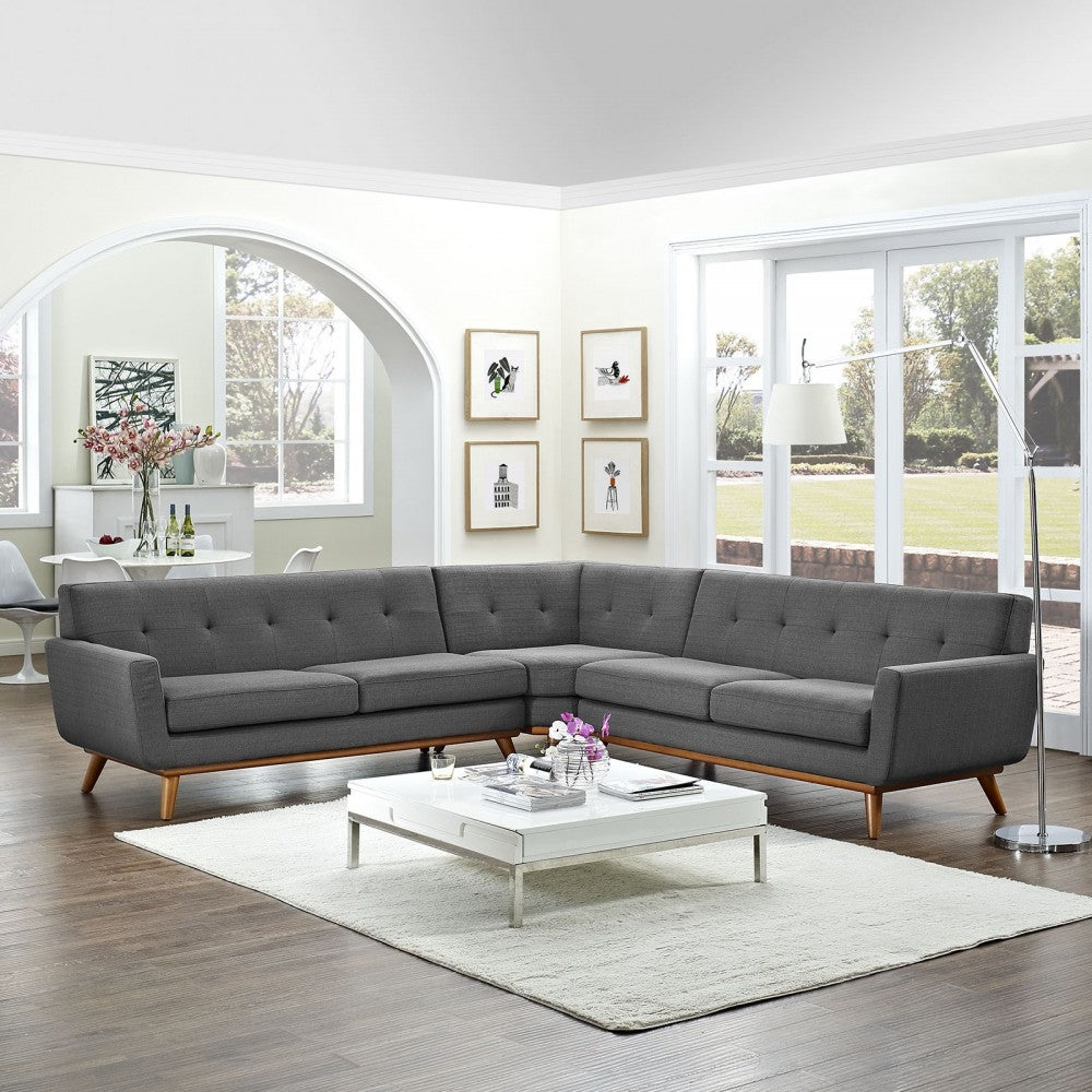Engage L-Shaped Sectional Sofa, Gray