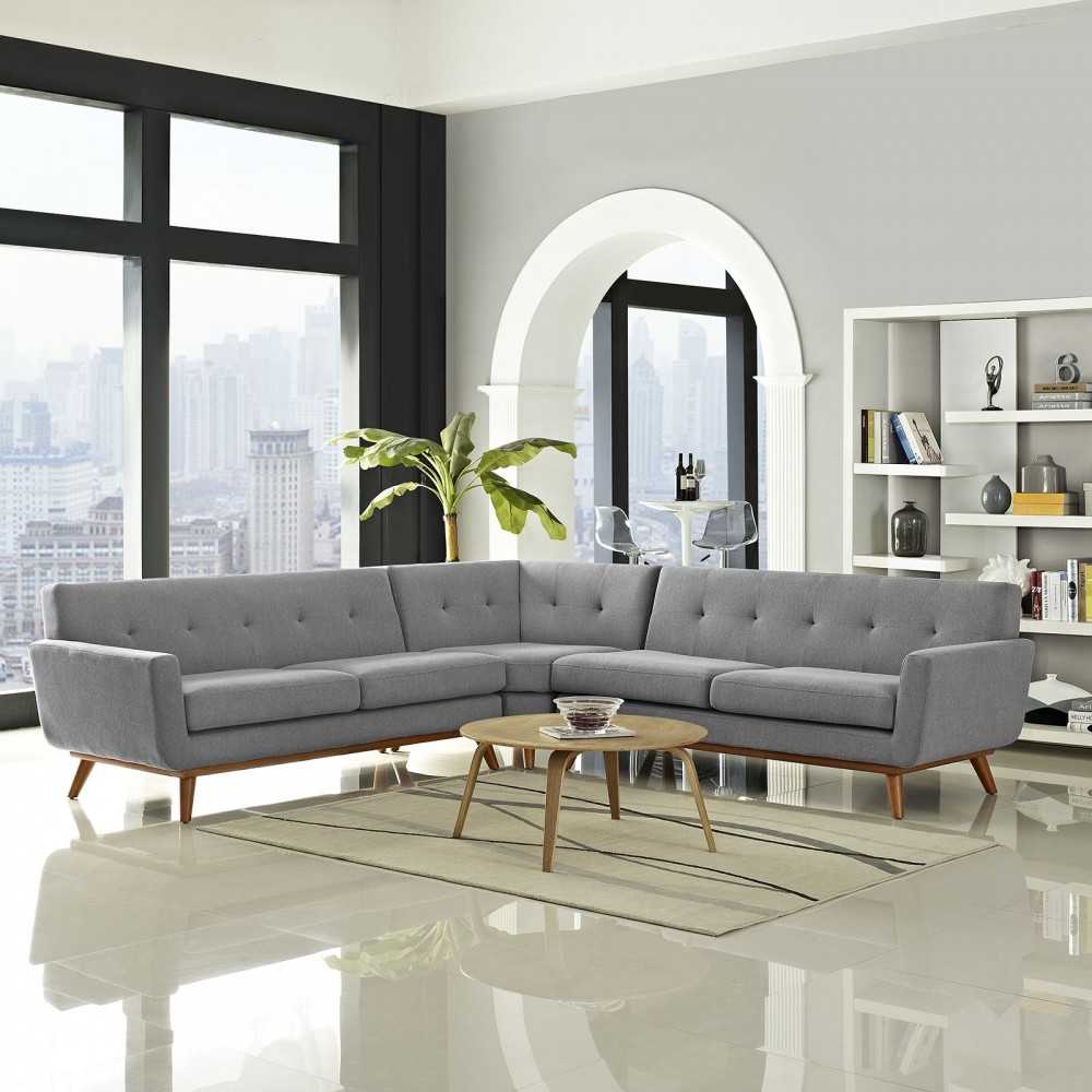 Engage L-Shaped Sectional Sofa, Expectation Gray
