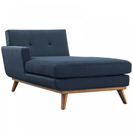 Engage Left-Facing Upholstered Fabric Chaise, Azure