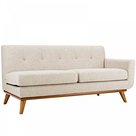 Engage Right-Arm Upholstered Fabric Loveseat, Beige