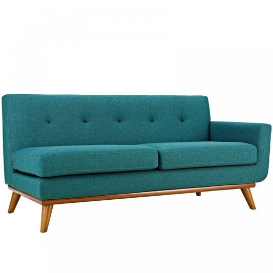 Engage Right-Arm Upholstered Fabric Loveseat, Teal