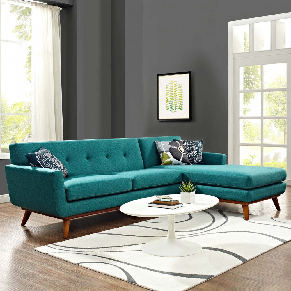 Engage Right-Facing Sectional Sofa, Teal