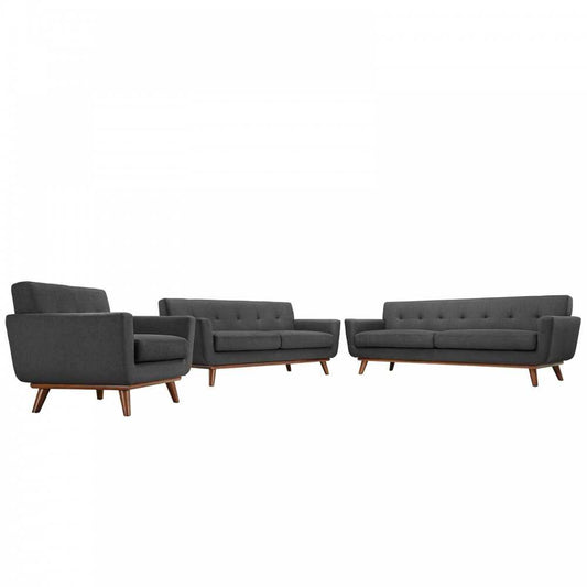 Engage Sofa Loveseat and Armchair Set of 3, Gray