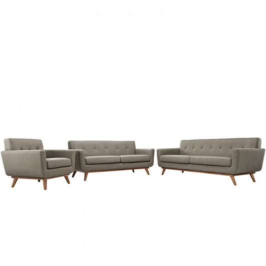 Engage Sofa Loveseat and Armchair Set of 3, Granite