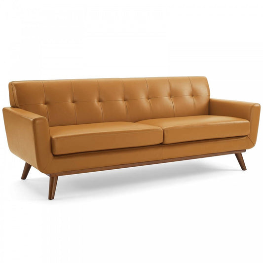 Engage Top-Grain Leather Living Room Lounge Sofa, Tan