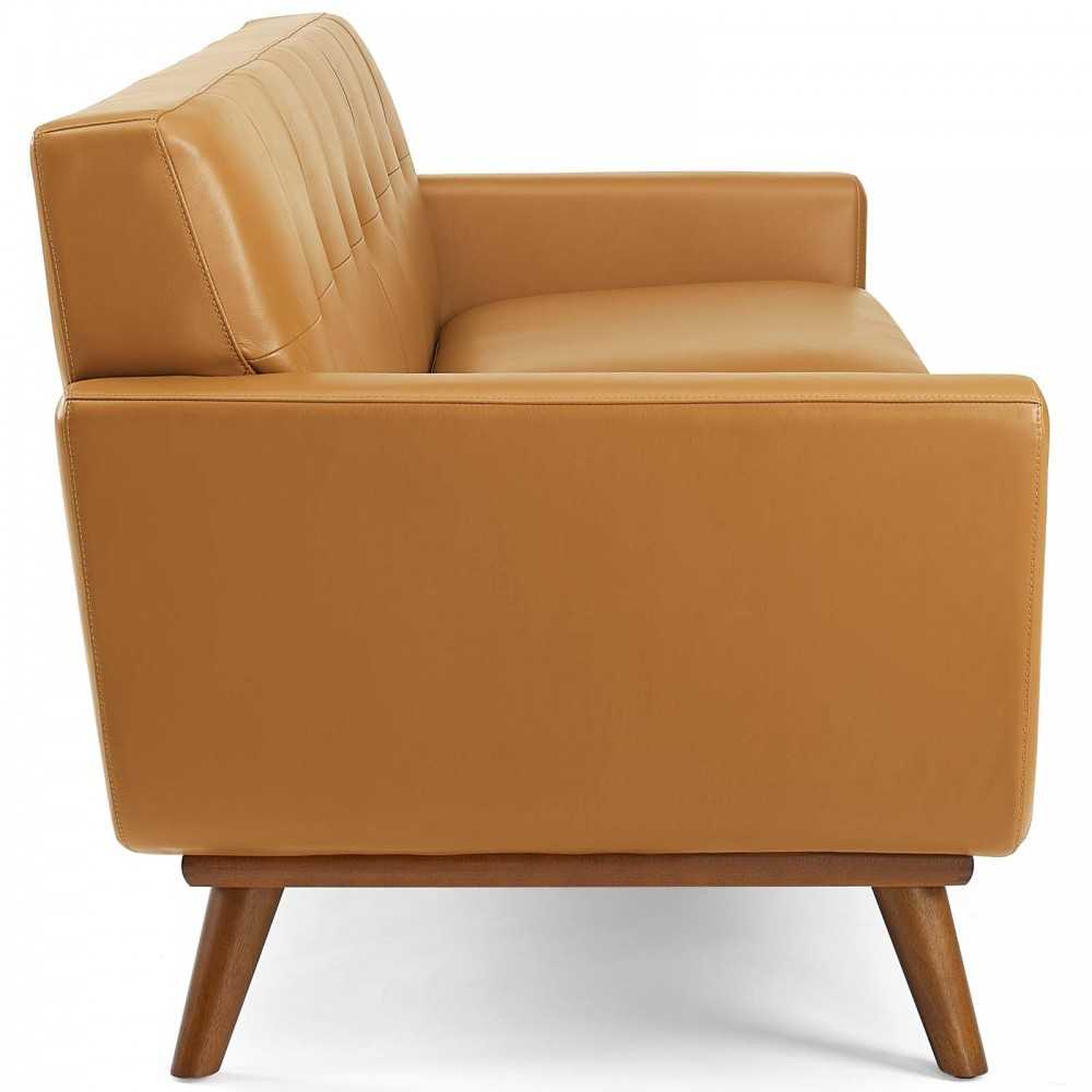 Engage Top-Grain Leather Living Room Lounge Sofa, Tan