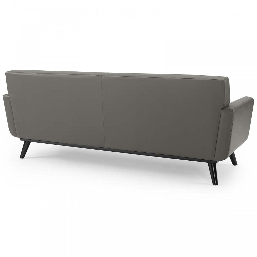 Engage Top-Grain Leather Living Room Lounge Sofa, Gray