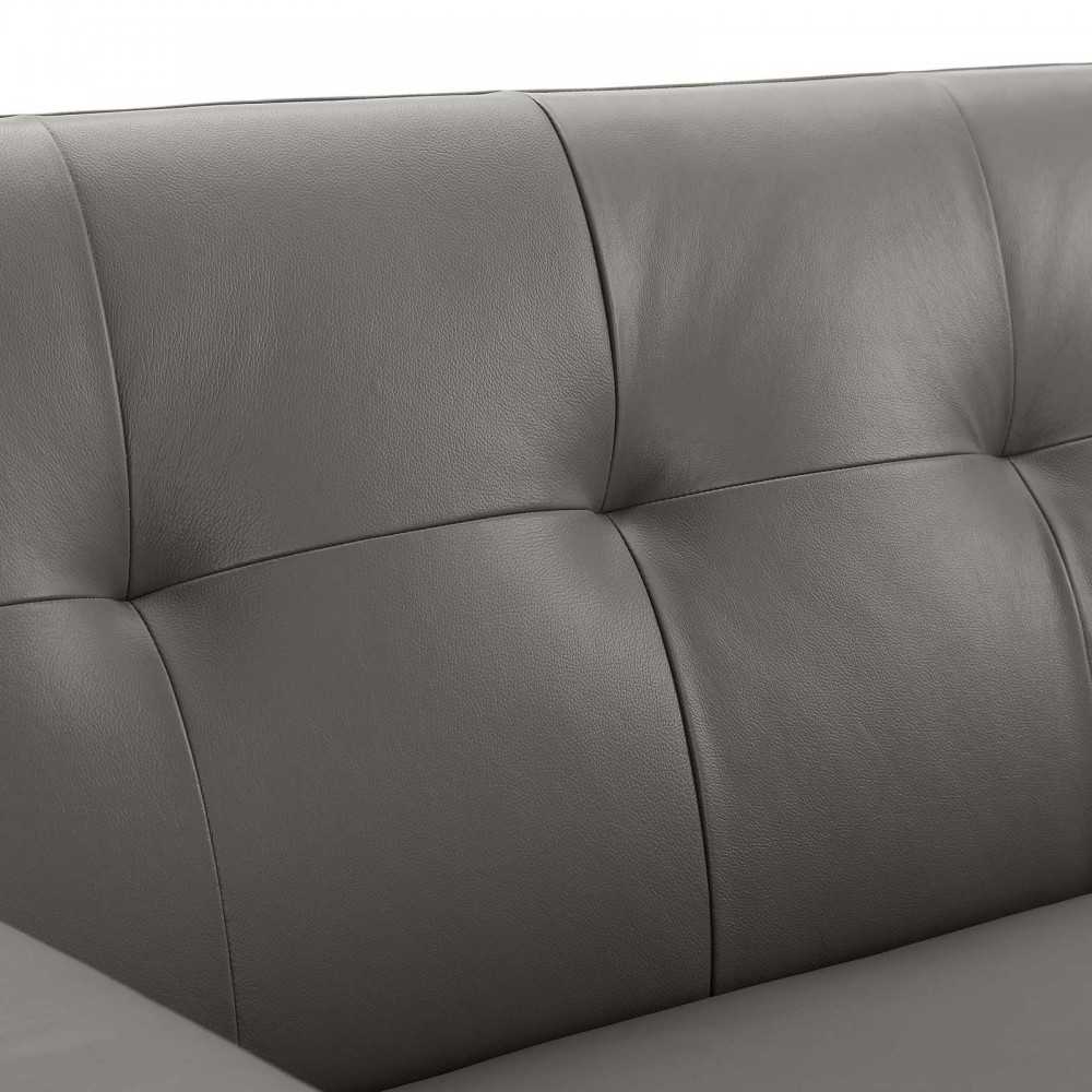 Engage Top-Grain Leather Living Room Lounge Sofa, Gray