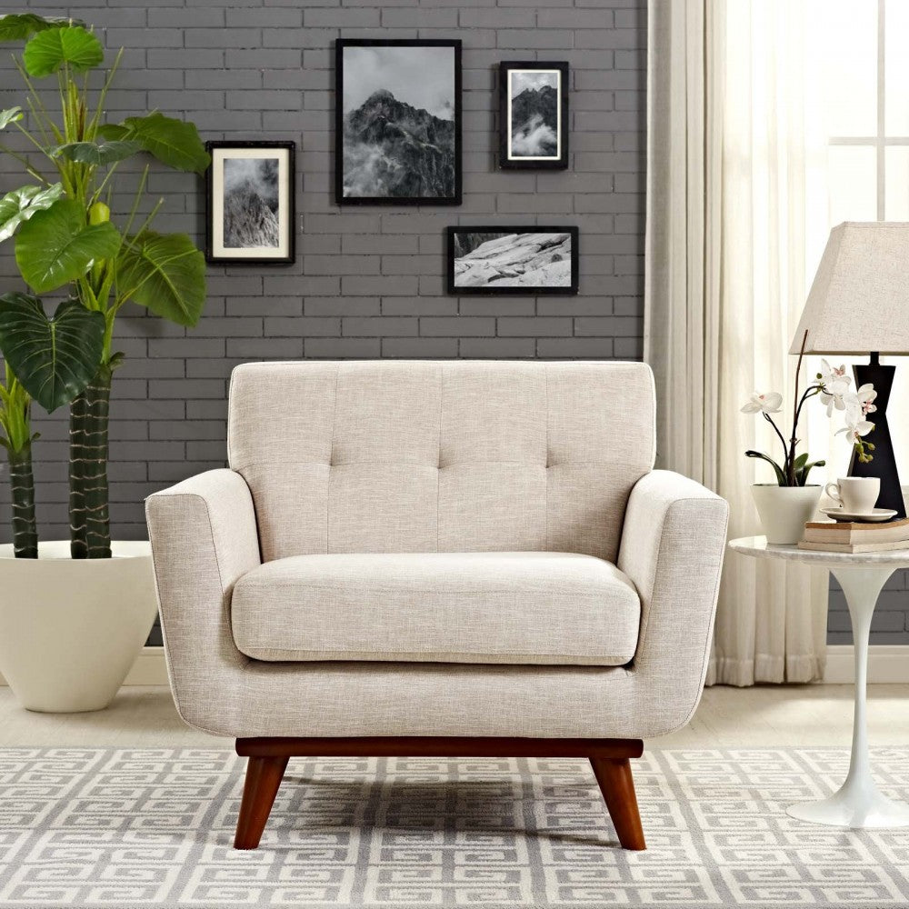 Engage Upholstered Fabric Armchair, Beige