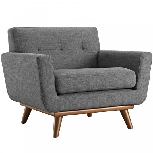 Engage Upholstered Fabric Armchair, Gray