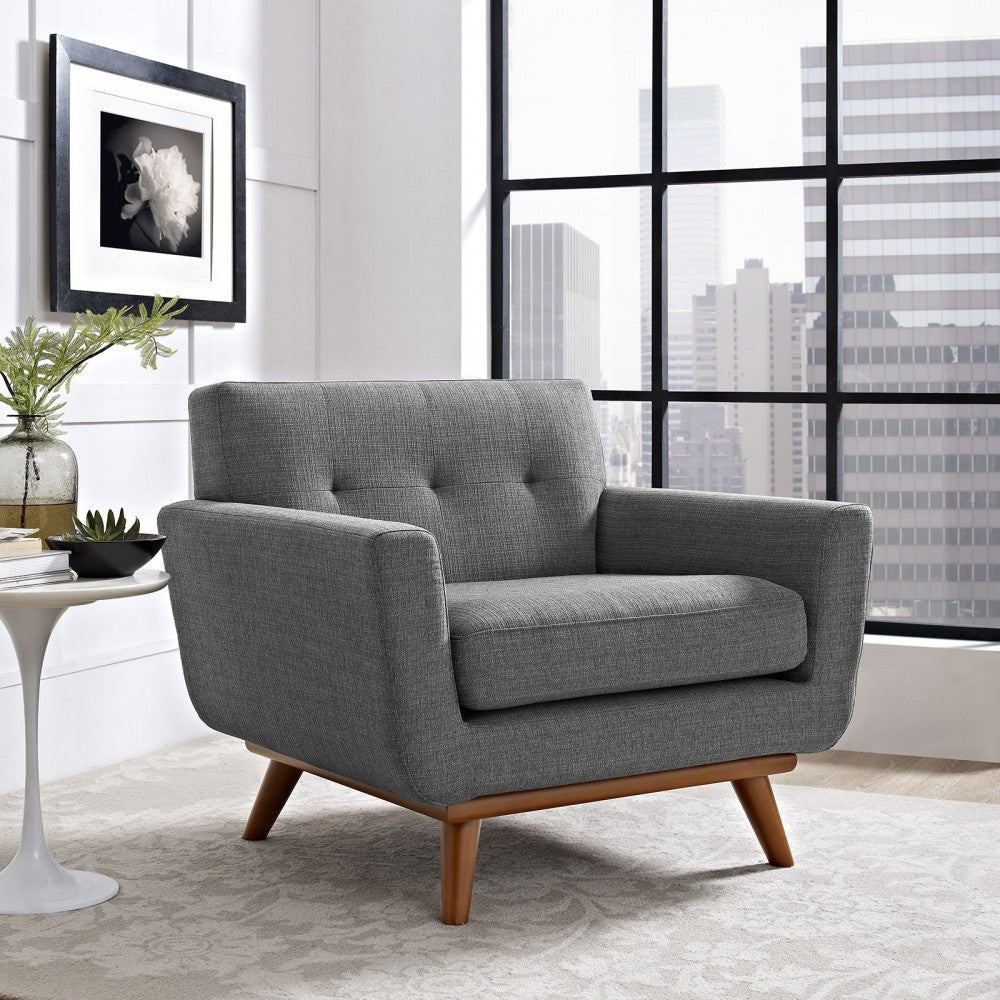 Engage Upholstered Fabric Armchair, Gray