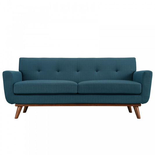 Engage Upholstered Fabric Loveseat, Azure