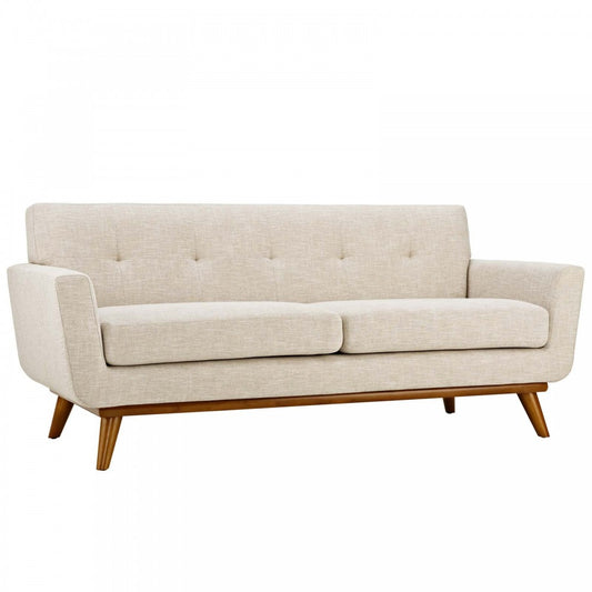 Engage Upholstered Fabric Loveseat, Beige