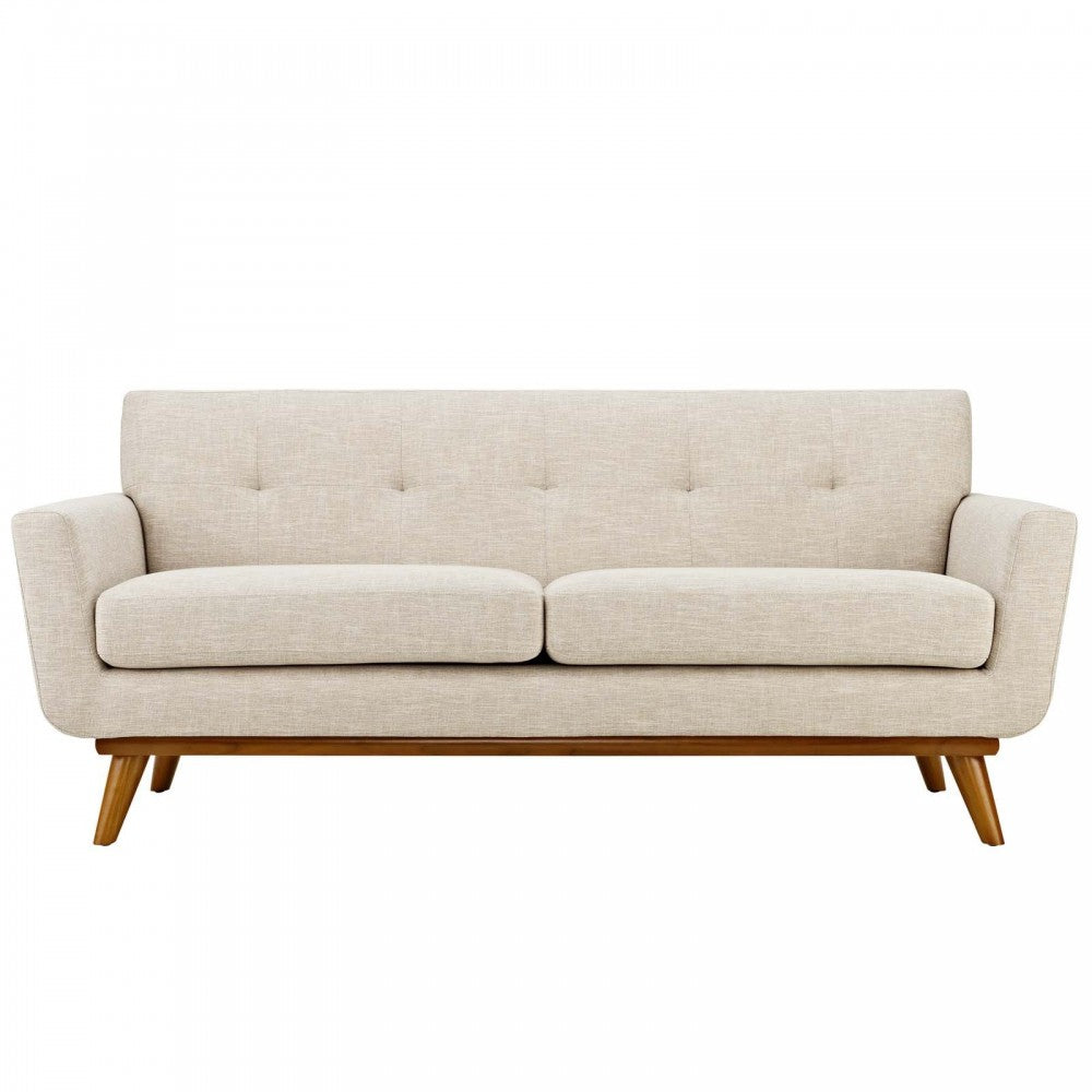 Engage Upholstered Fabric Loveseat, Beige