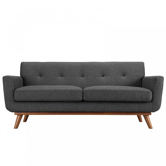 Engage Upholstered Fabric Loveseat, Gray