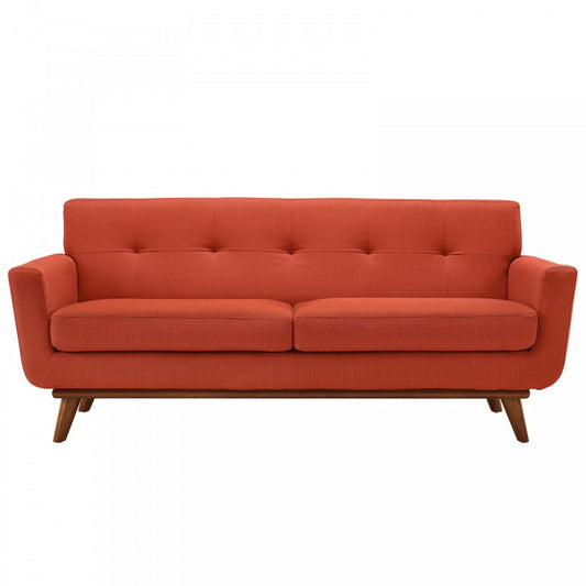 Engage Upholstered Fabric Loveseat, Atomic Red