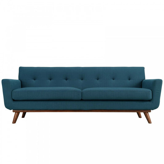 Engage Upholstered Fabric Sofa, Azure