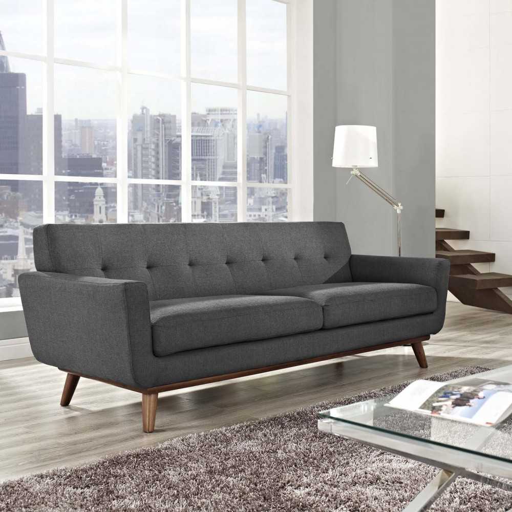 Engage Upholstered Fabric Sofa, Gray