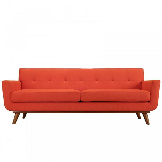 Engage Upholstered Fabric Sofa, Atomic Red