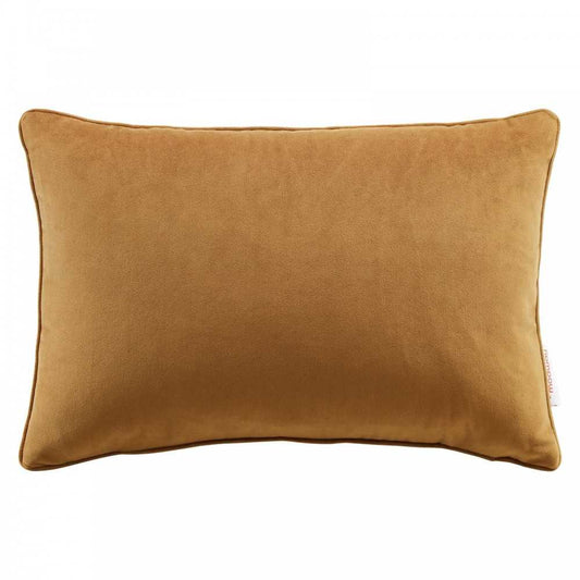 Enhance 18" Lumbar Performance Velvet Throw Pillow, Cognac