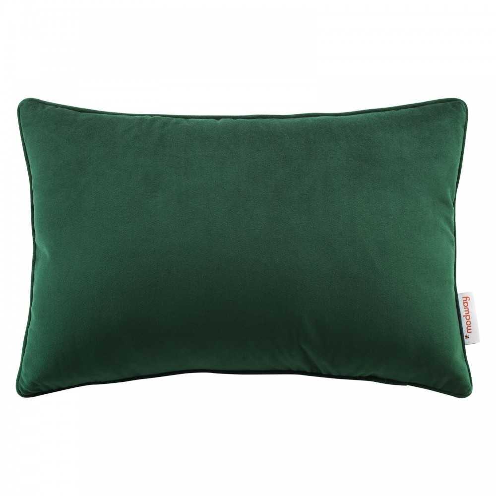 Enhance 18" Lumbar Performance Velvet Throw Pillow, Green