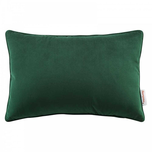 Enhance 18" Lumbar Performance Velvet Throw Pillow, Green