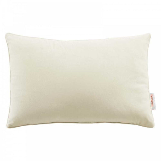Enhance 18" Lumbar Performance Velvet Throw Pillow, Ivory