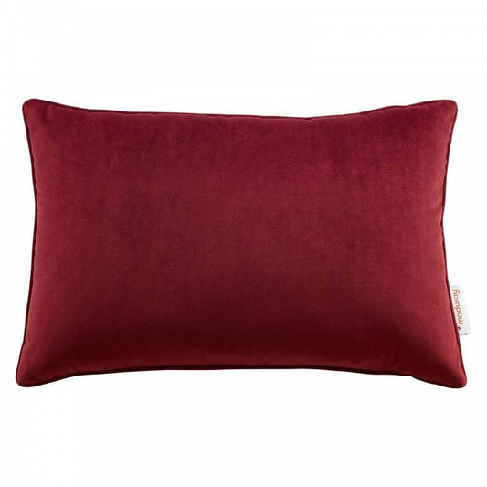 Enhance 18" Lumbar Performance Velvet Throw Pillow, Maroon