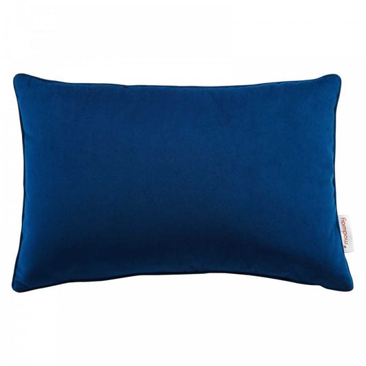 Enhance 18" Lumbar Performance Velvet Throw Pillow, Navy