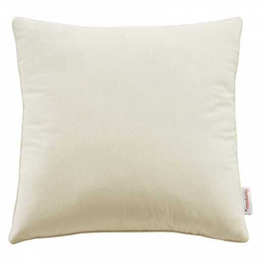 Enhance 18" Performance Velvet Throw Pillow, Ivory
