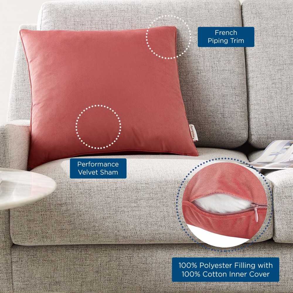Enhance 18" Performance Velvet Throw Pillow, Blossom