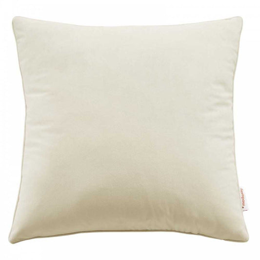 Enhance 20" Performance Velvet Throw Pillow, Ivory