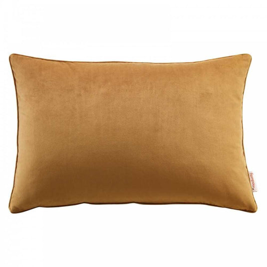 Enhance 24" Lumbar Performance Velvet Throw Pillow, Cognac