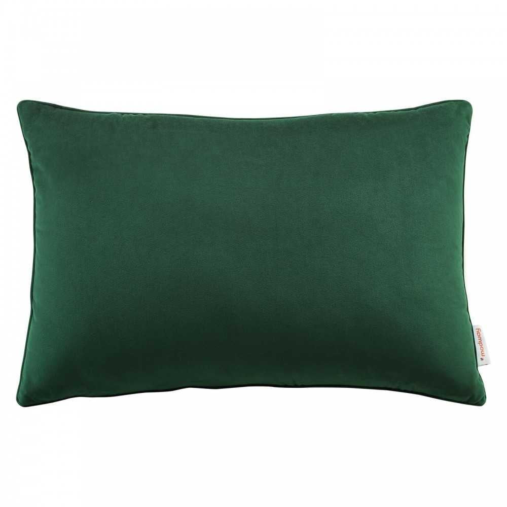 Enhance 24" Lumbar Performance Velvet Throw Pillow, Green