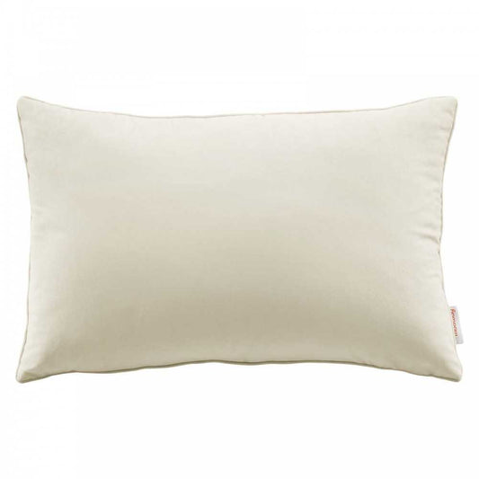 Enhance 24" Lumbar Performance Velvet Throw Pillow, Ivory
