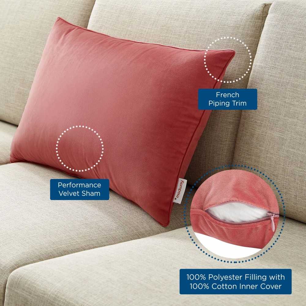 Enhance 24" Lumbar Performance Velvet Throw Pillow, Blossom