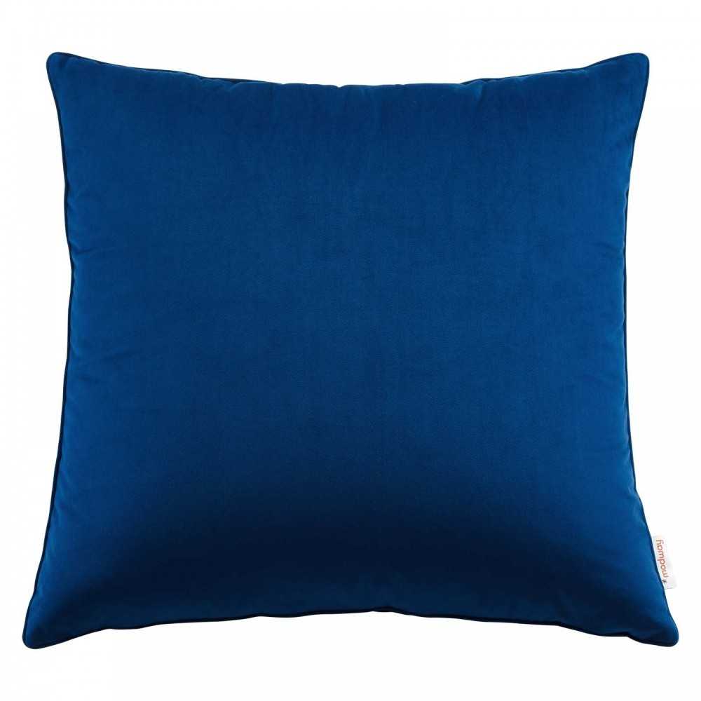 Enhance 24" Performance Velvet Throw Pillow, Navy