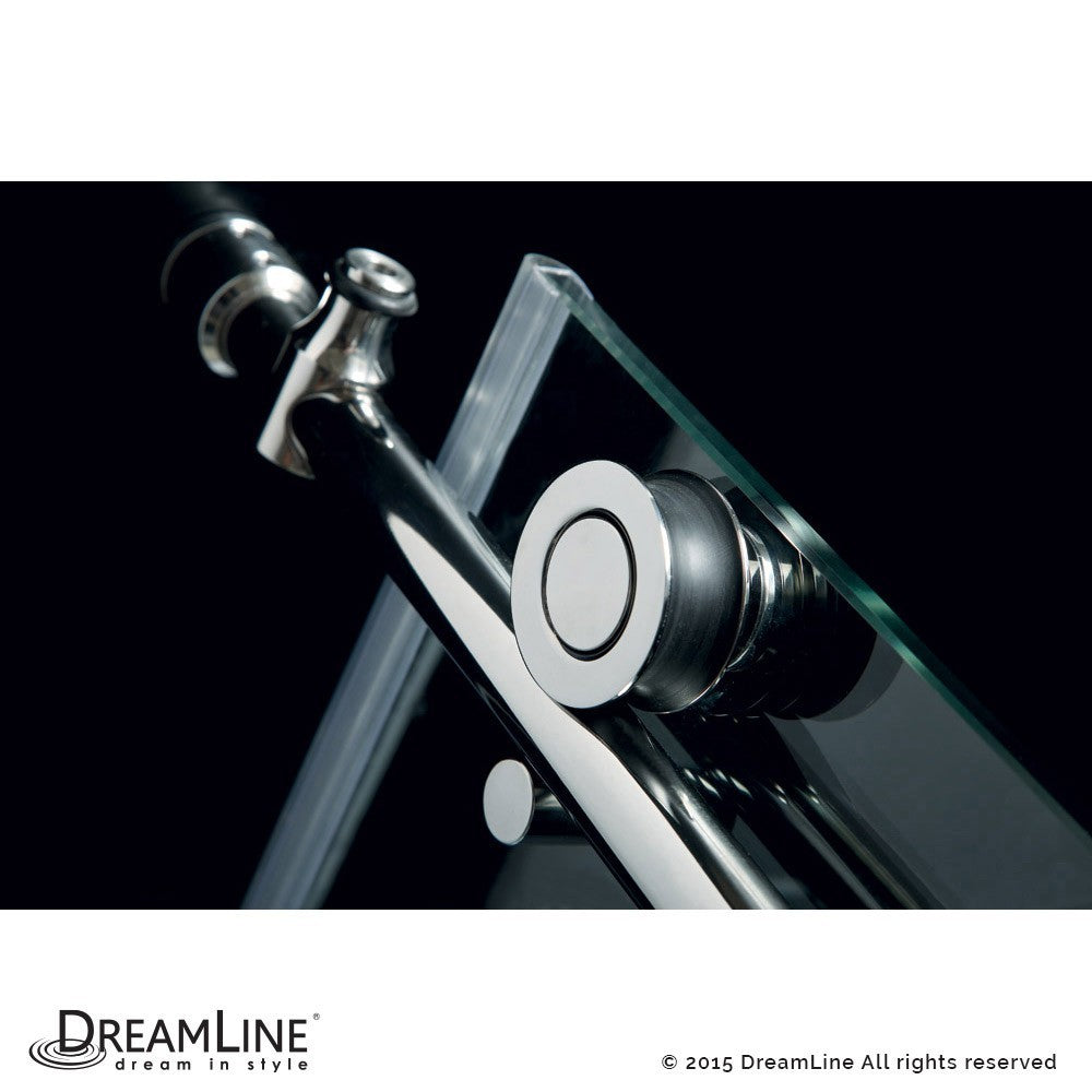 Enigma-X 34 1/2 in. D x 72 3/8 in. W x 76 in. H Fully Frameless Sliding Shower Enclosure in Polished Stainless Steel