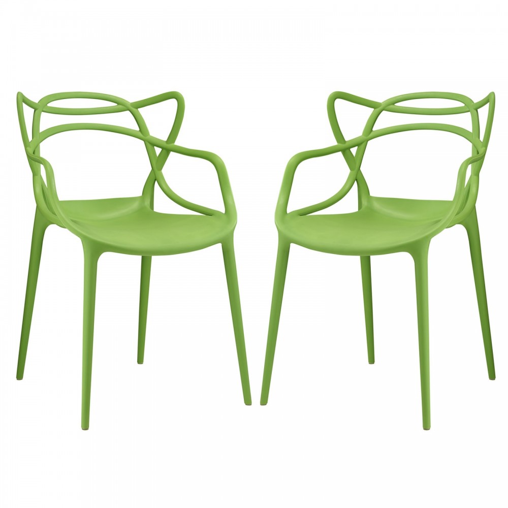 Entangled Dining Set Set of 2, Green