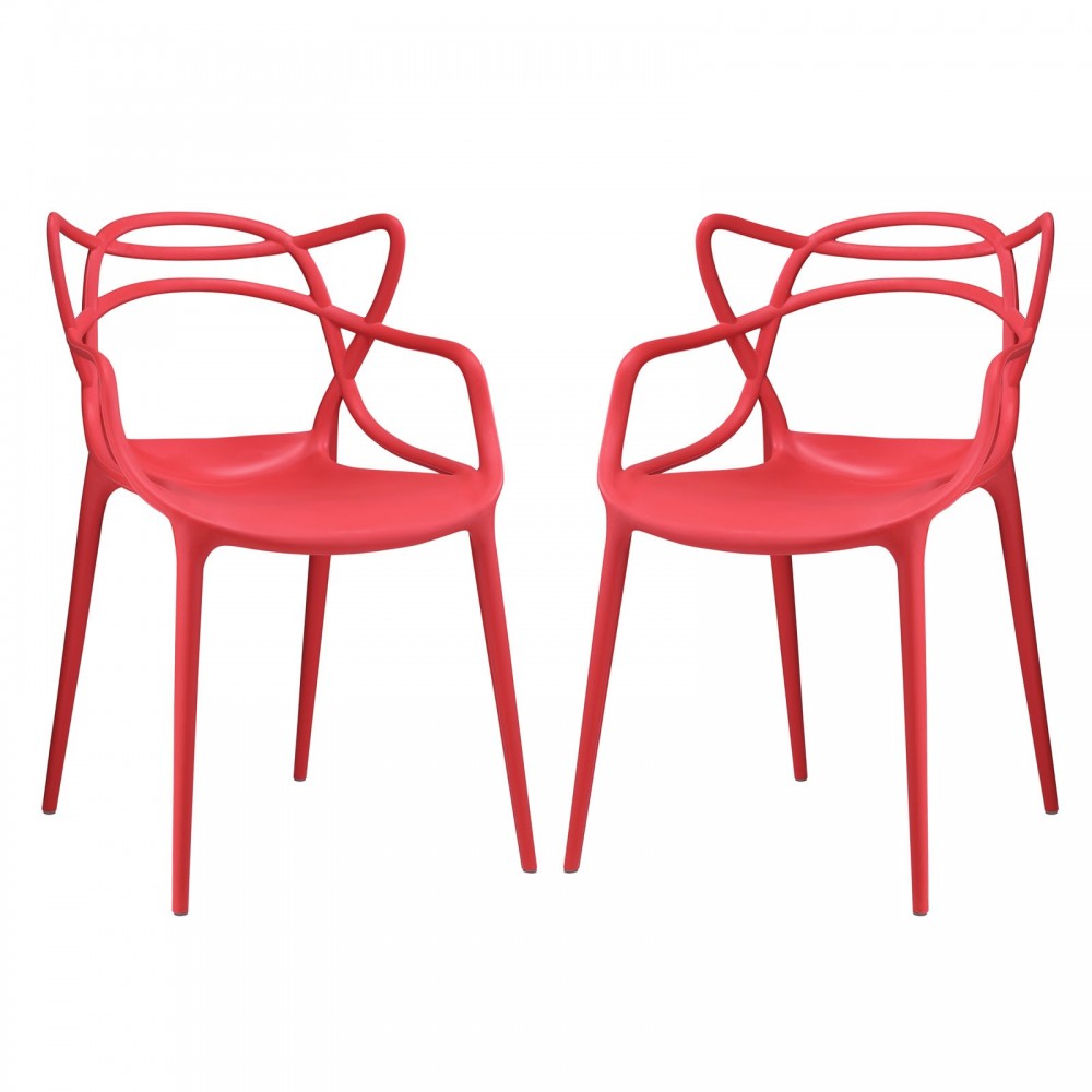 Entangled Dining Set Set of 2, Red