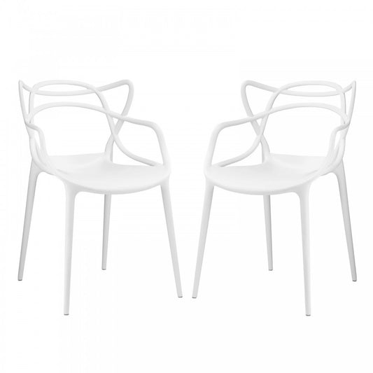 Entangled Dining Set Set of 2, White