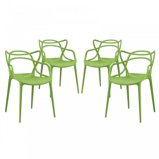 Entangled Dining Set Set of 4, Green