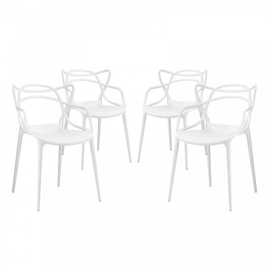 Entangled Dining Set Set of 4, White