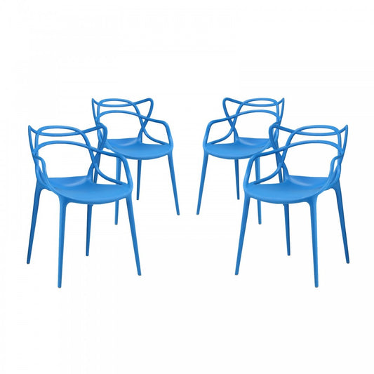 Entangled Dining Set Set of 4, Blue